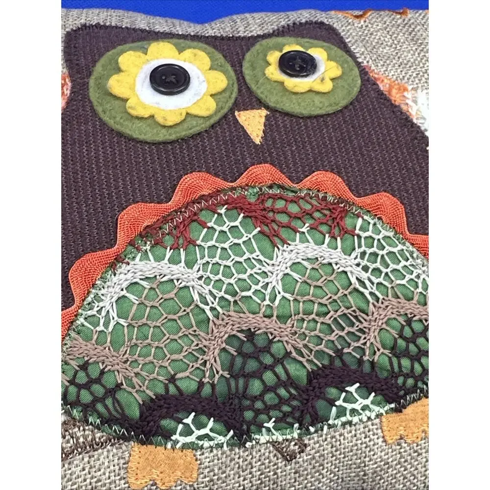Retro Owl Pillow Embroidered‎ 